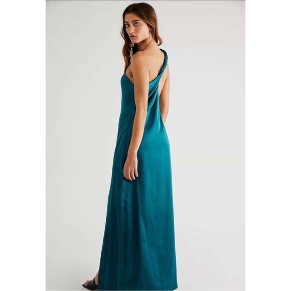 Free People Victoria Maxi Dress Bottle Green Size 12 - Picture 2 of 5